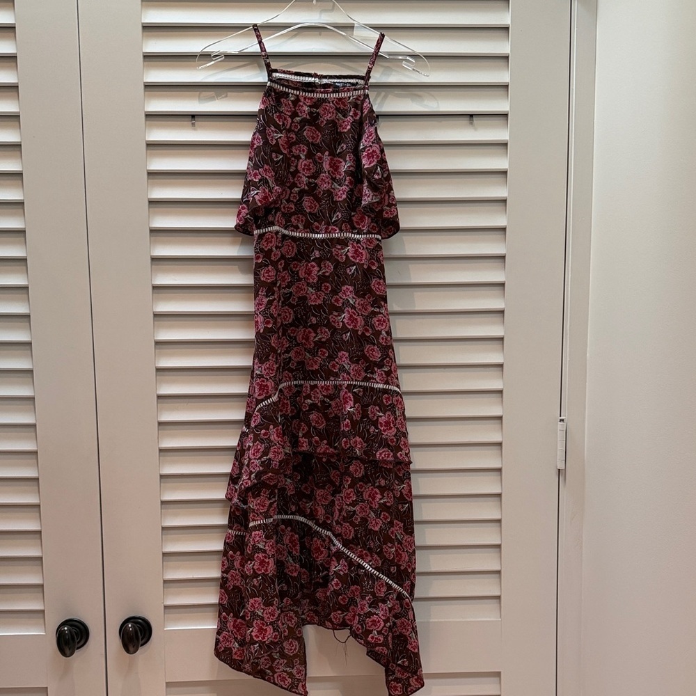Nasty Gal Pink Floral High Low Dress size us4 - Picture 2 of 4